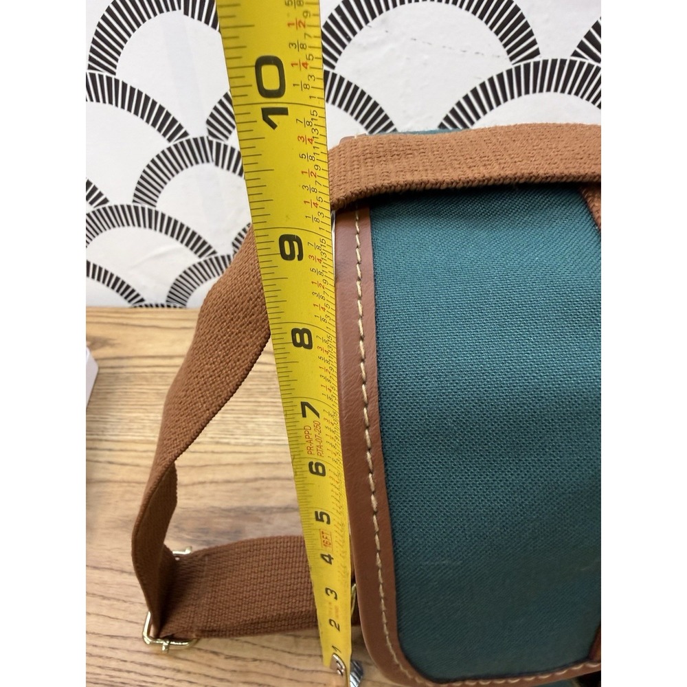 Vintage Polo Ralph Lauren Crossbody Bag Green Canvas Leather Trim Shoulder Strap - Picture 6 of 10